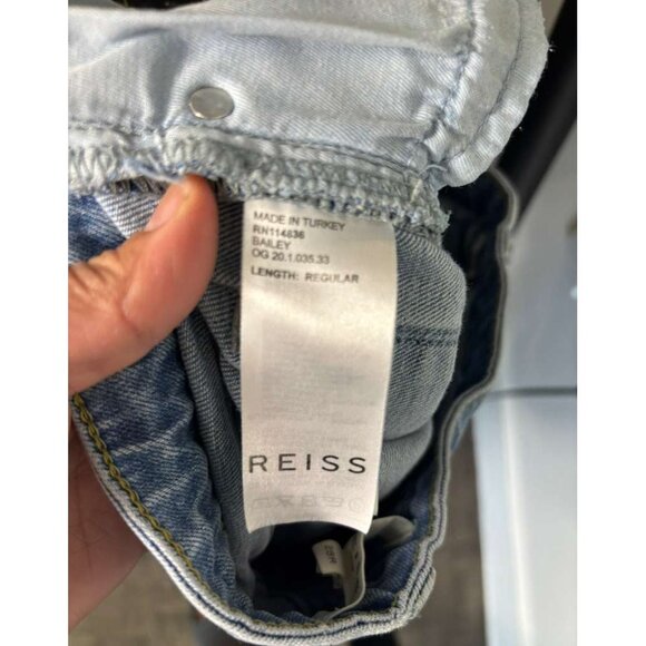 Reiss Womens High Rise Button Fly Skinny Jeans Blue Denim Size 28R Regular - Picture 10 of 12